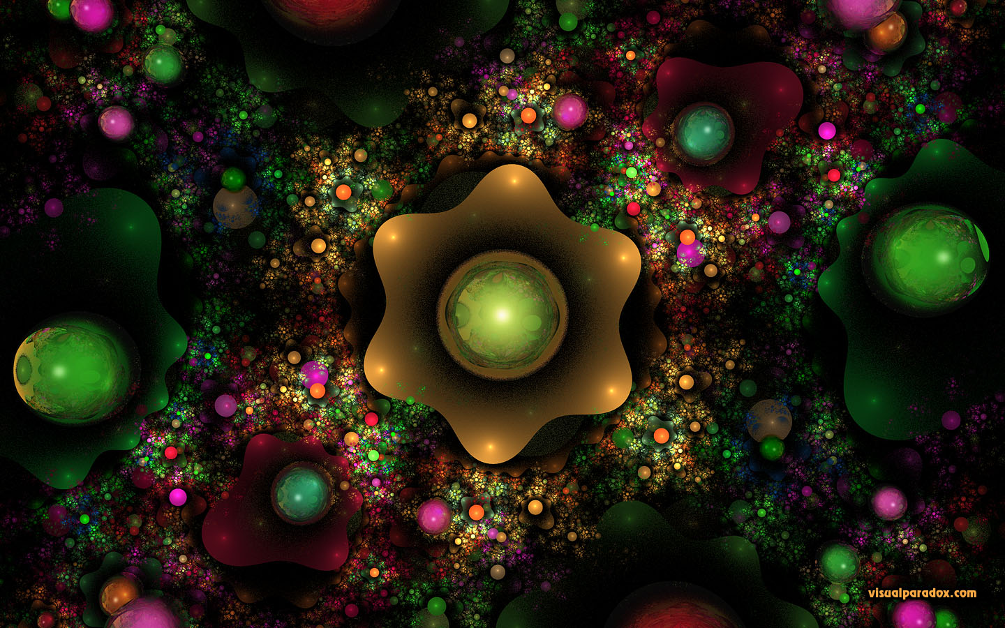 mathmatical fractal flame crystal spheres , 3d, wallpaper, widescreen