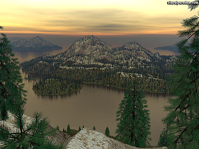Free 3D Wallpaper 'Archipelago' 640x400