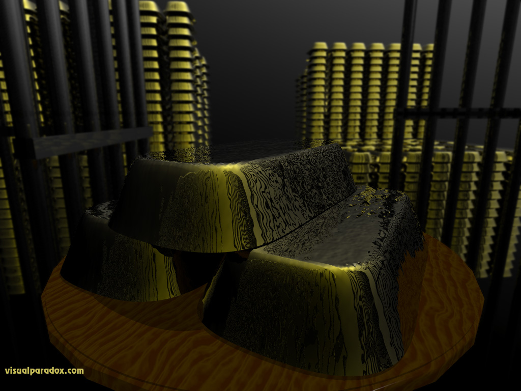gold, bars, brick, fort knox, bank, money, rich, luster, greed, wall, streets, yellow, 3d, wallpaper