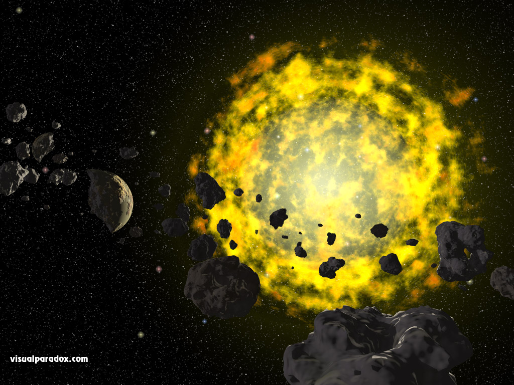 solar, sun, super nova, asteroids, meteors, outerspace, stars, 3d, wallpaper