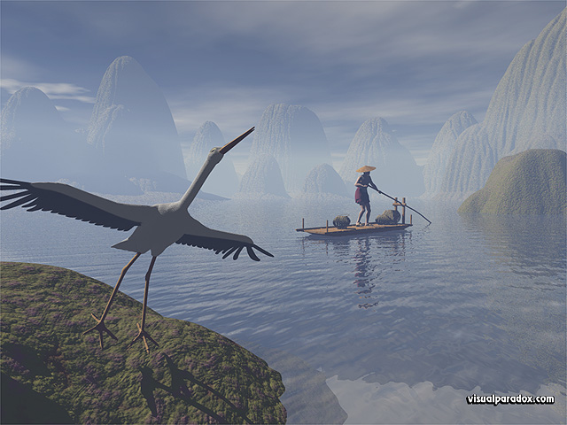 Free 3D Wallpaper 'Crane' 640x400