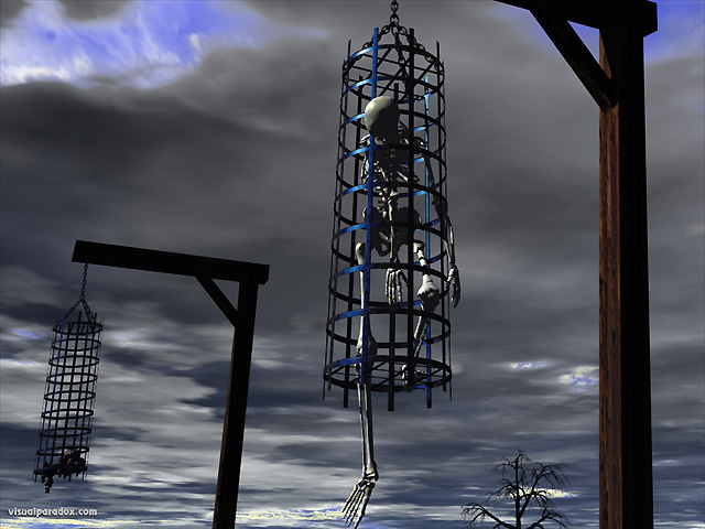 Free 3D Wallpaper 'Crow Cage' 640x400