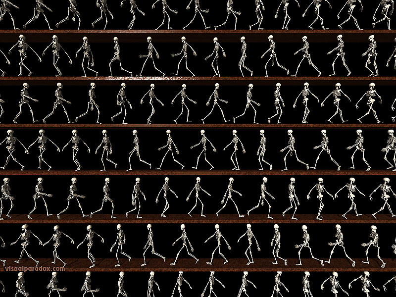 skeletons, animation, line, bones, death, follow, stroll, lines, walking, 3d, wallpaper
