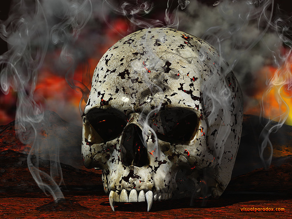 vampire, skull, burn, burnt, smoke, smoked, fire, demon, horror, scary, undead, Nosferatu, vampyre, 3d, wallpaper