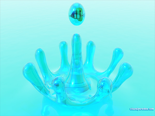 Free 3D Wallpaper 'Droplet' 640x400