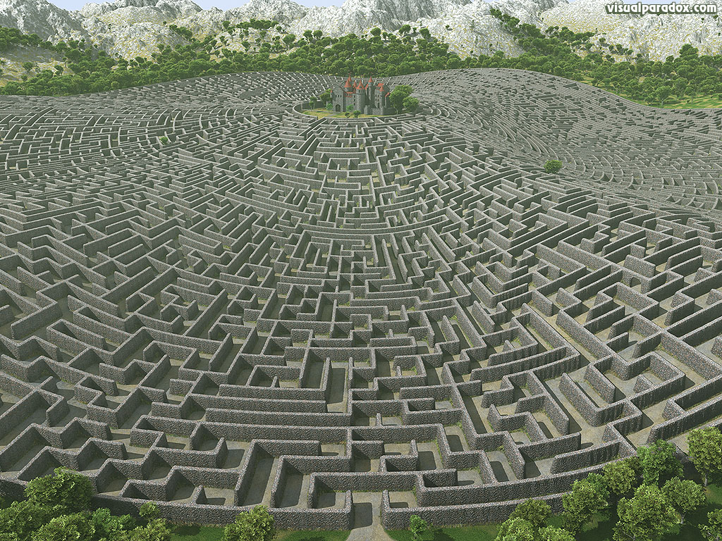 castle, walls, maze, labyrinth, fortress, manor, estate, fantasy, lost, defense, defend, protected, 3d, wallpaper