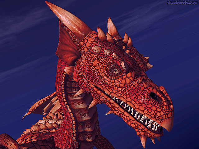 Free 3D Wallpaper 'Fire Dragon' 640x400
