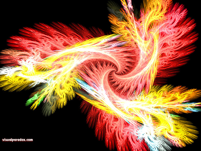 flame, fractal, spiral, triangle, radial, abstract, 3d, wallpaper