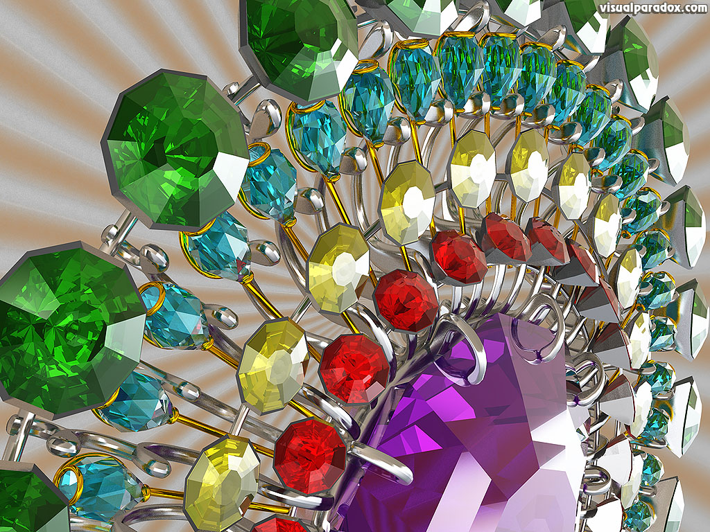 jewel, gem, diamond, ruby, broach, jewelcraft, wheel, fortune, treasure, stone, 3d, wallpaper