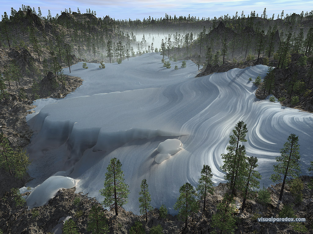 ice, pack, snow, glacier, tundra, permafrost, cold, arctic, 3d, wallpaper