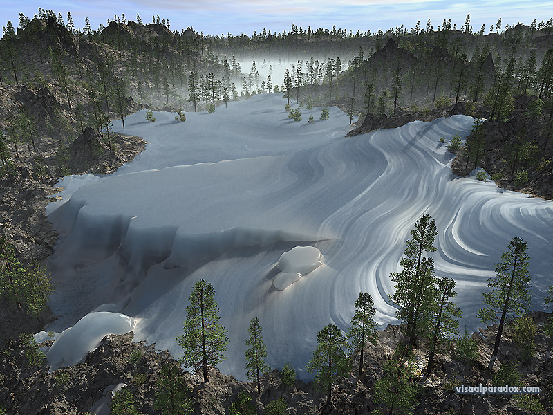 ice, pack, snow, glacier, tundra, permafrost, cold, arctic, 3d, wallpaper