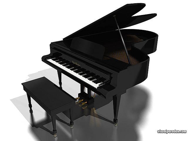 Free 3D Wallpaper 'Grand Piano' 640x400