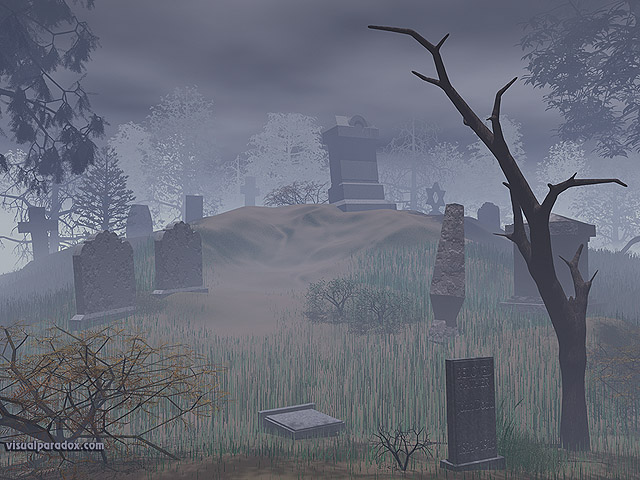 Free 3D Wallpaper 'Graveyard' 640x400