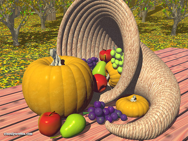 Free 3D Wallpaper 'Horn Of Plenty' 640x400