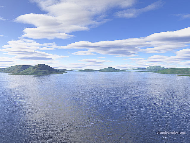 Free 3D Wallpaper 'Inland Sea' 640x400