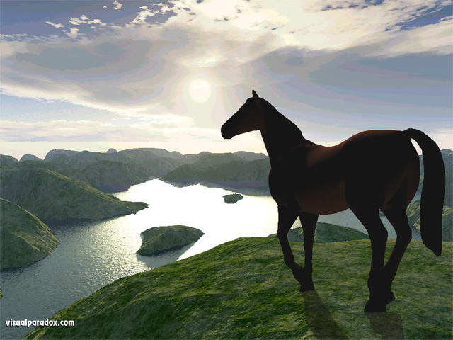 Free 3D Wallpaper 'Into The Sun' 640x400