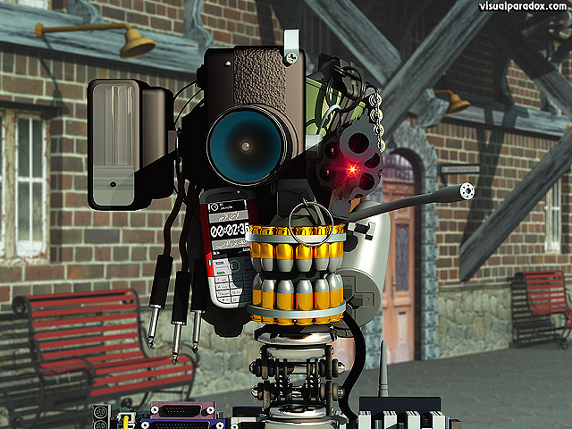 Free 3D Wallpaper 'Improvised Robotic Device' 640x400