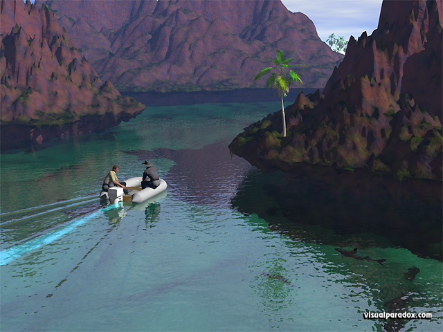 Free 3D Wallpaper 'Islands' 640x400