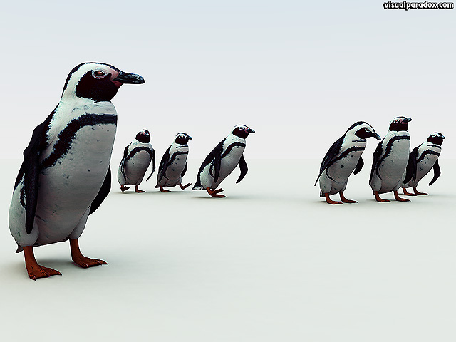 Free 3D Wallpaper 'Line-Up' 640x400