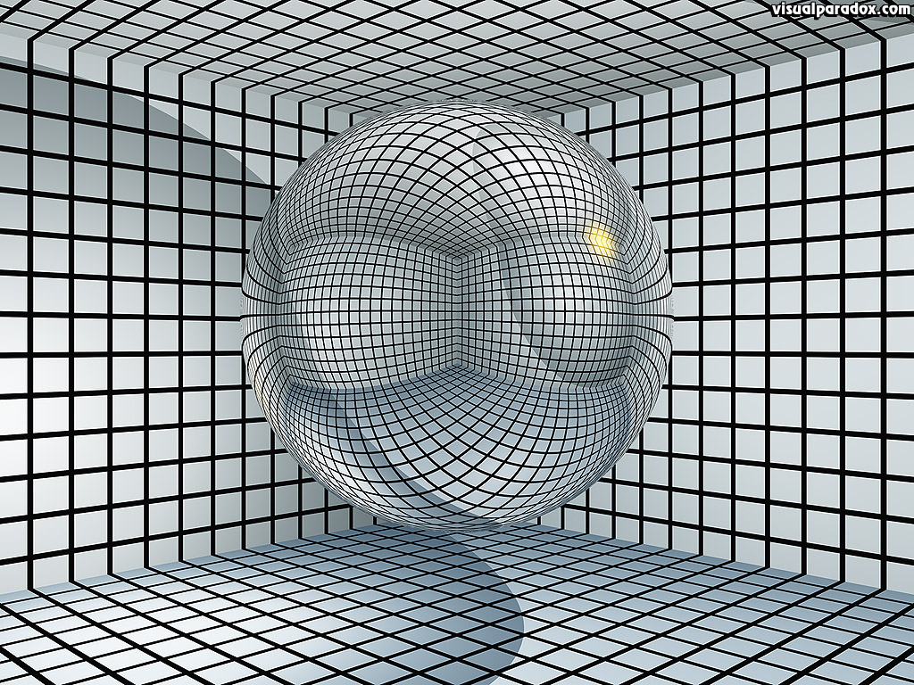 Sphere, ball, grid, black, white, contain, hold, inprison, cell, 3d, wallpaper