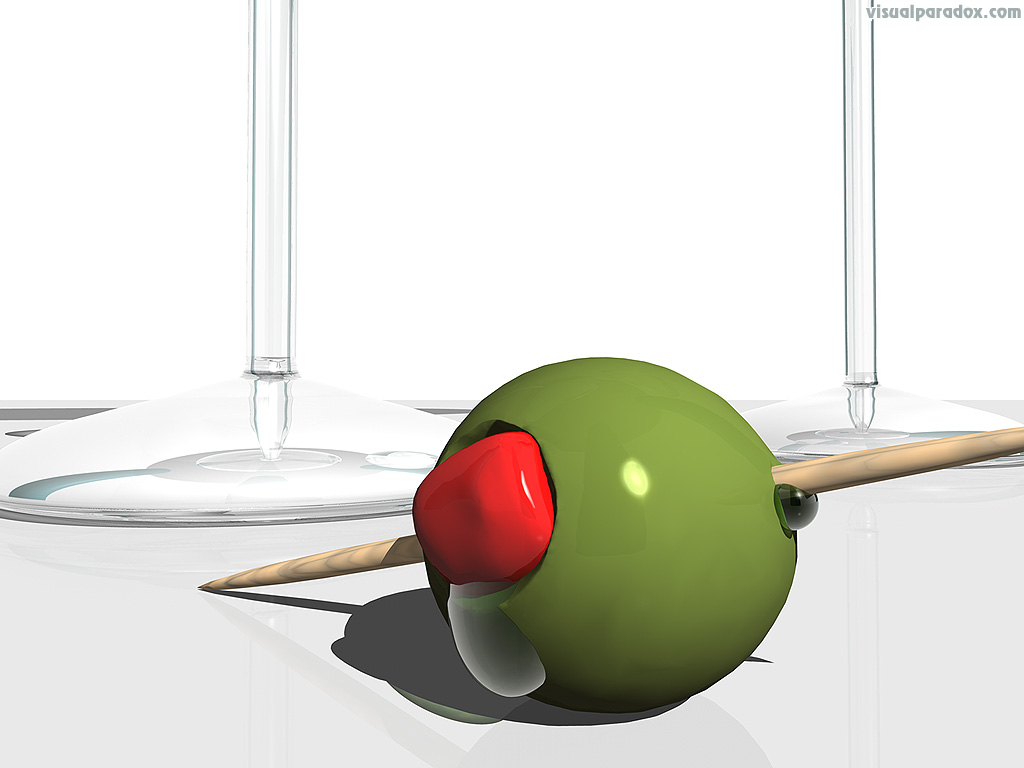 olive, drink, toothpick, alchohol, gin, vodka, party, bar , 3d, wallpaper