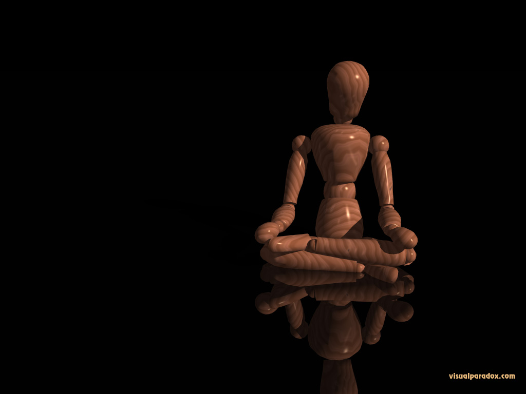 mannequin, wooden, doll, contemplation, yoga, solitude, poser, 3d, wallpaper