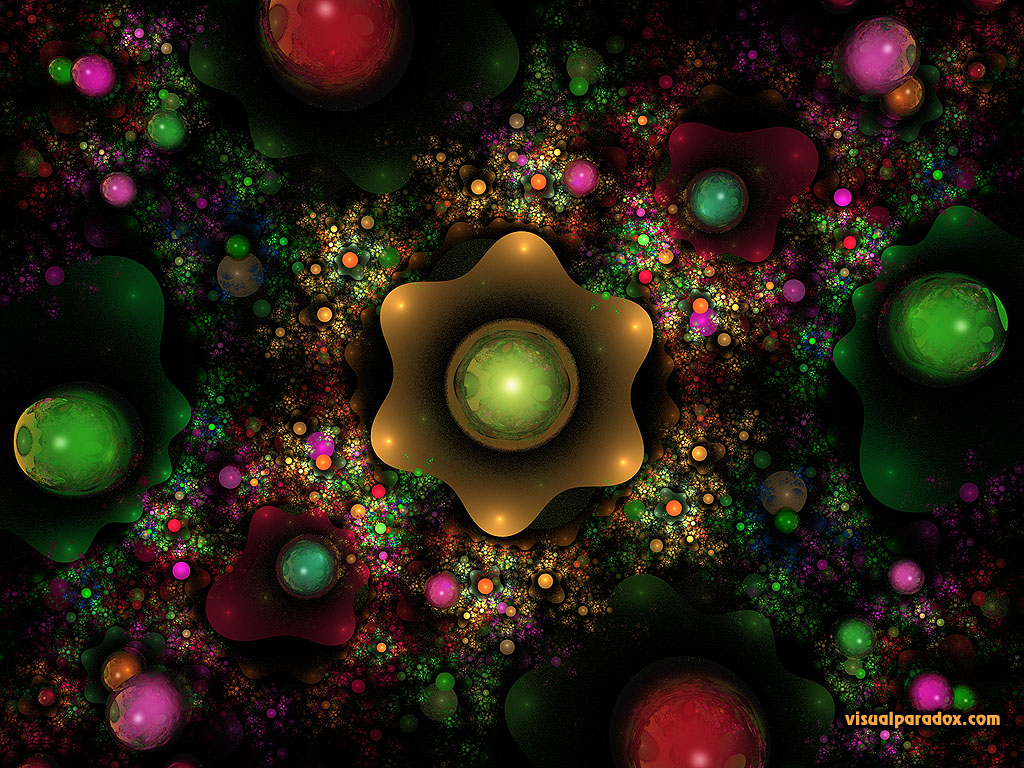 mathmatical fractal flame crystal spheres , 3d, wallpaper