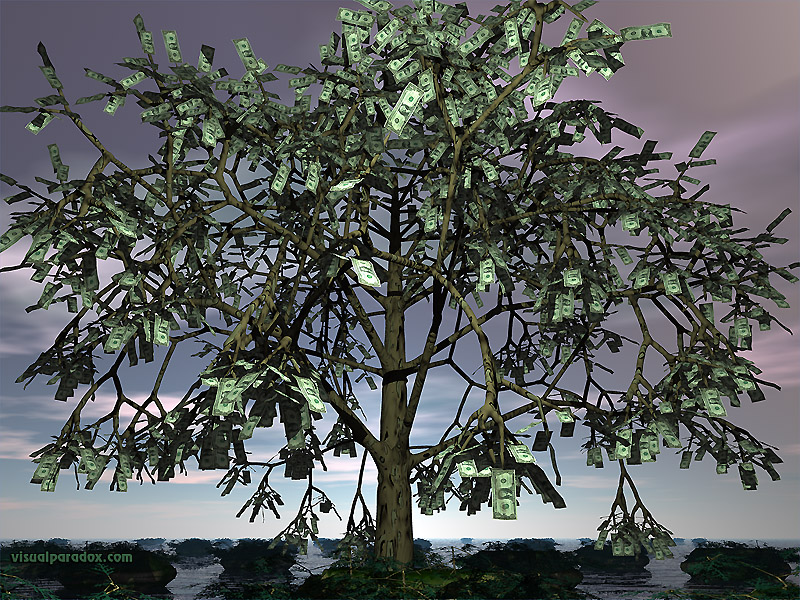 dollar, cash, currency, bills, growth, leaf, leaves, dollars , 3d, wallpaper