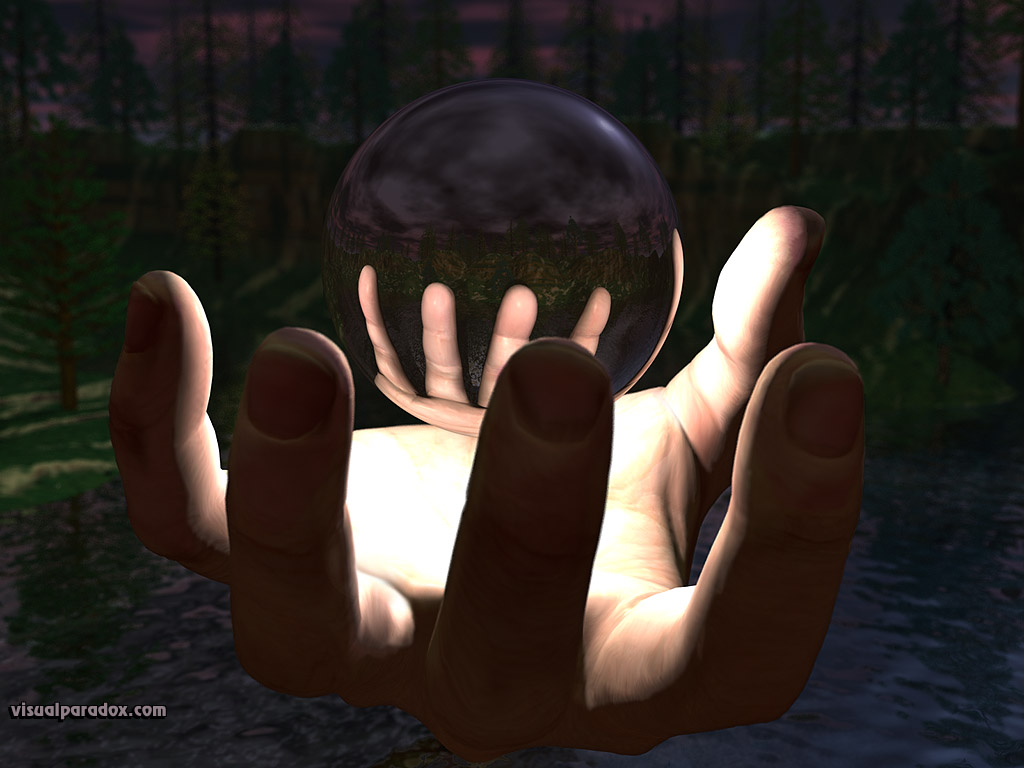 ball, sphere, hand, magic, wizard, chrome, float, 3d, wallpaper