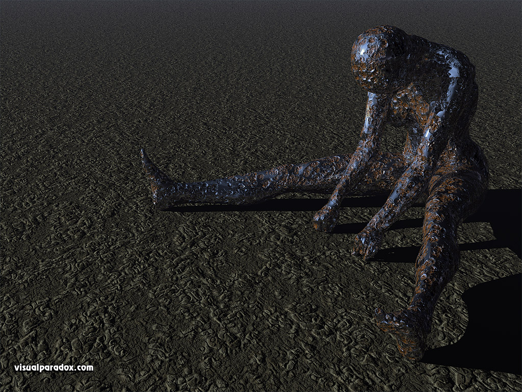woman, chrome, robot, mechanical, toy, figure, rust, old, depression, forgotten, lost, dolls, 3d, wallpaper