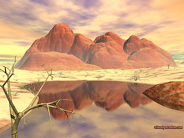 Free 3D Wallpaper 'Red Rock' 640x400