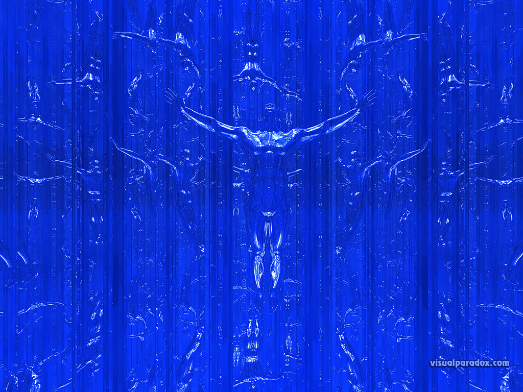 mirror, chrome, blue, abstract, reflection, reflected, man, human, mirrors, reflections , 3d, wallpaper
