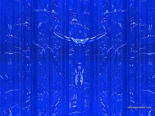 Free 3D Wallpaper 'Reflecting Man' 640x400