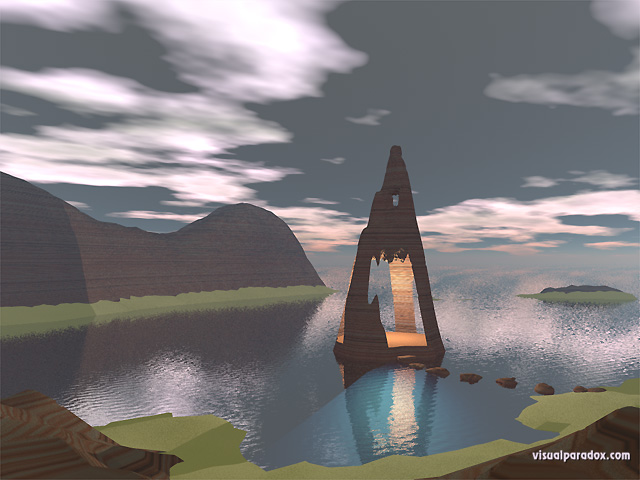 Free 3D Wallpaper 'Sea Haven' 640x400