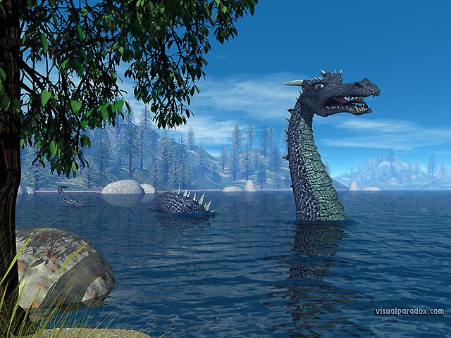 Free 3D Wallpaper 'Sea Serpent' 640x400