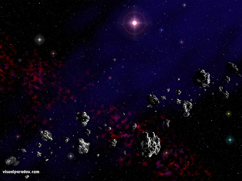 stars, asteroids, rocks, stellar, universe, galaxy, nebula, belt, asteroid, meteor, 3d, wallpaper