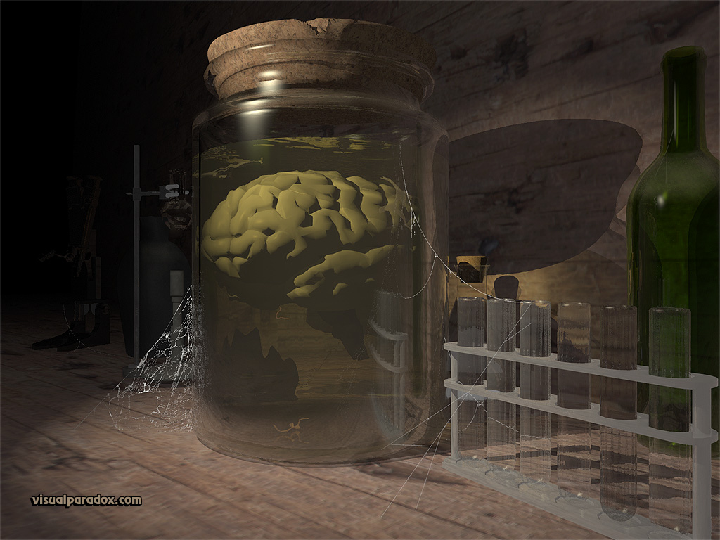 brain, jar, test tubes, lab, science, experiment, brains, 3d, wallpaper