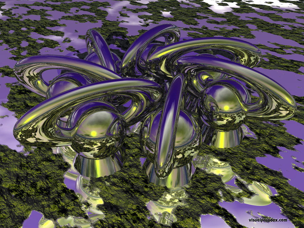 abstract, chrome, spheres, ring, alien, sci-fi, shiney, 3d, wallpaper