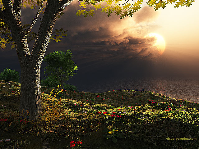 Free 3D Wallpaper 'Storm On The Horizon' 640x400