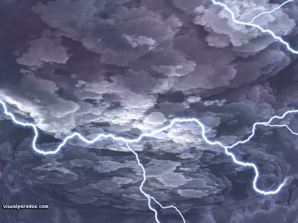 storm, wind, rain, clouds, strike, bolt, 3d, wallpaper