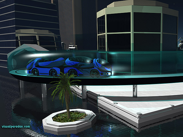 Free 3D Wallpaper 'The Tram' 640x400
