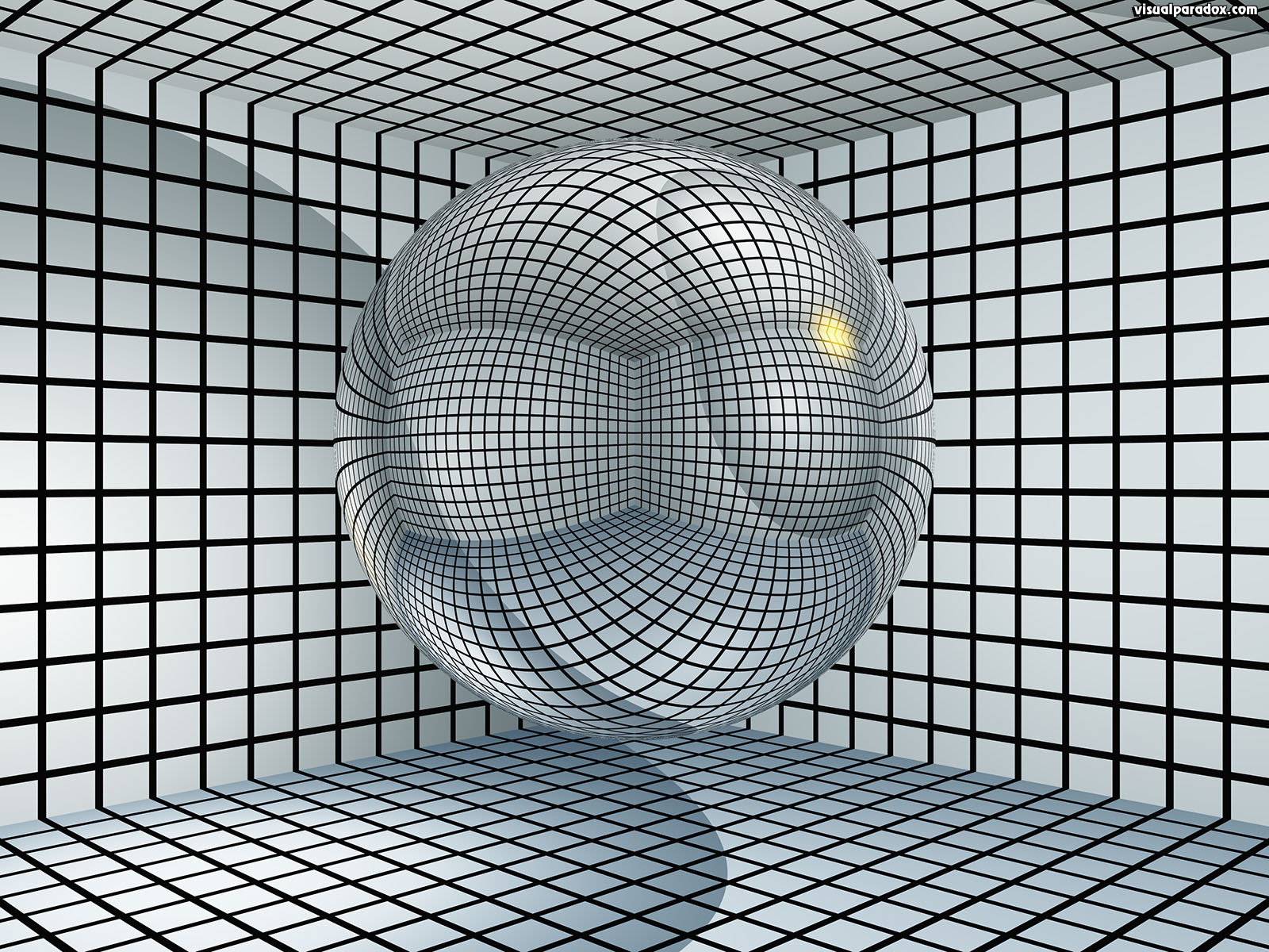 Sphere, ball, grid, black, white, contain, hold, inprison, cell, 3d, wallpaper