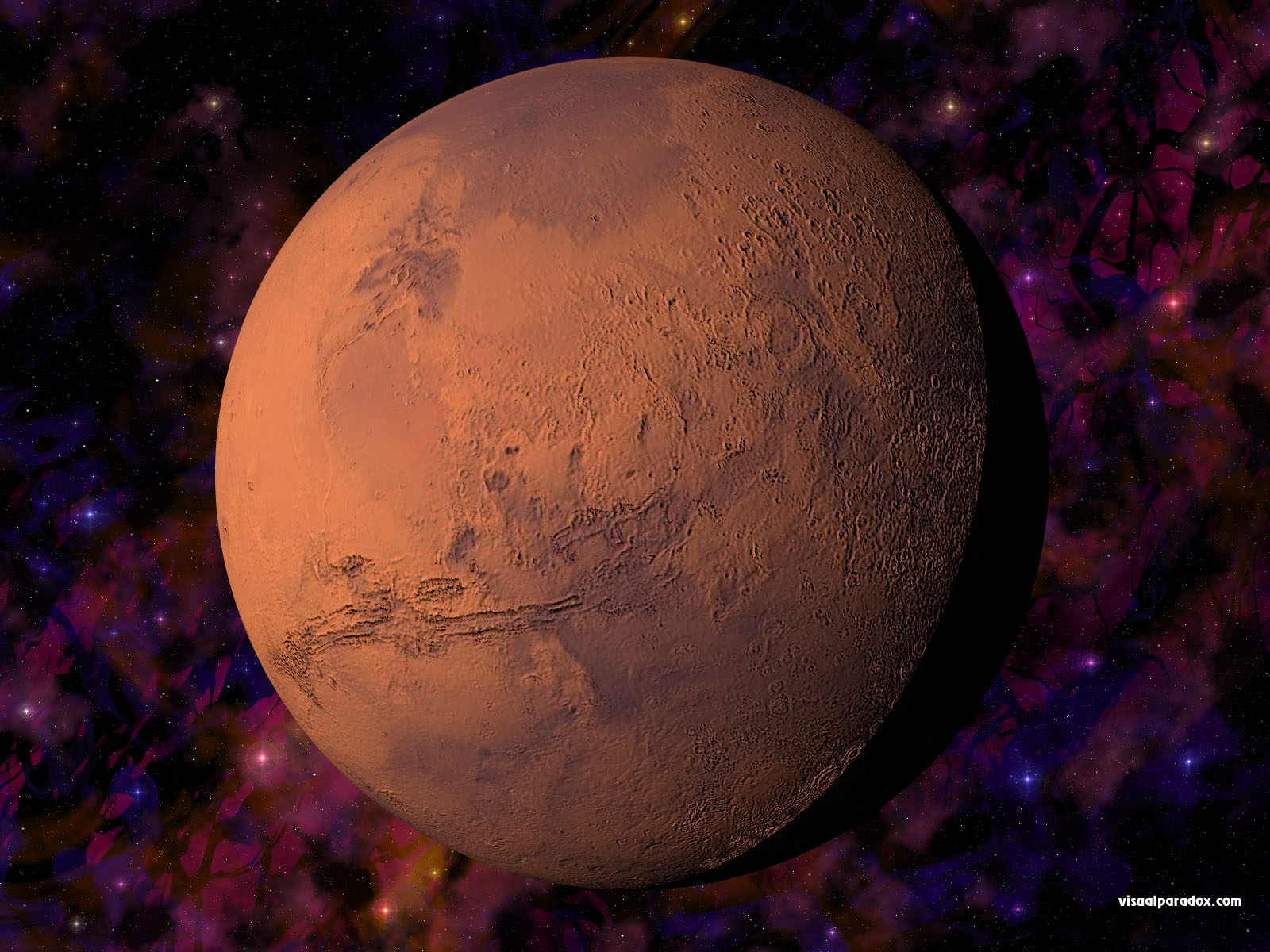 planet, red, space, globe, stars, sphere, fourth, planets, 3d, wallpaper