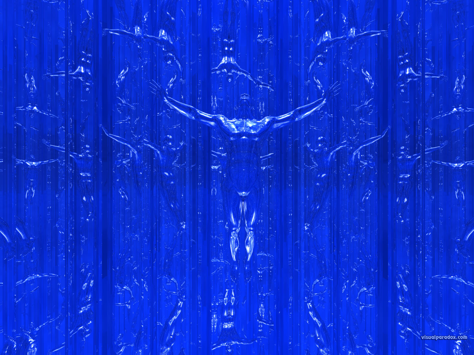 mirror, chrome, blue, abstract, reflection, reflected, man, human, mirrors, reflections , 3d, wallpaper