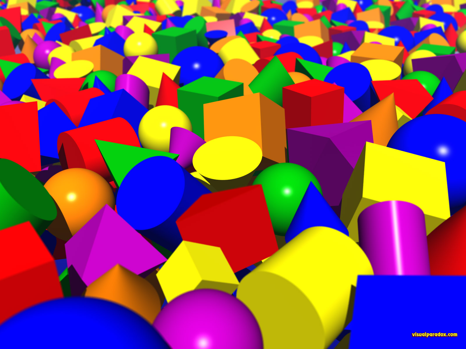 blocks, cube, sphere, cone, pyromid, cylindar, colors, 3d, wallpaper