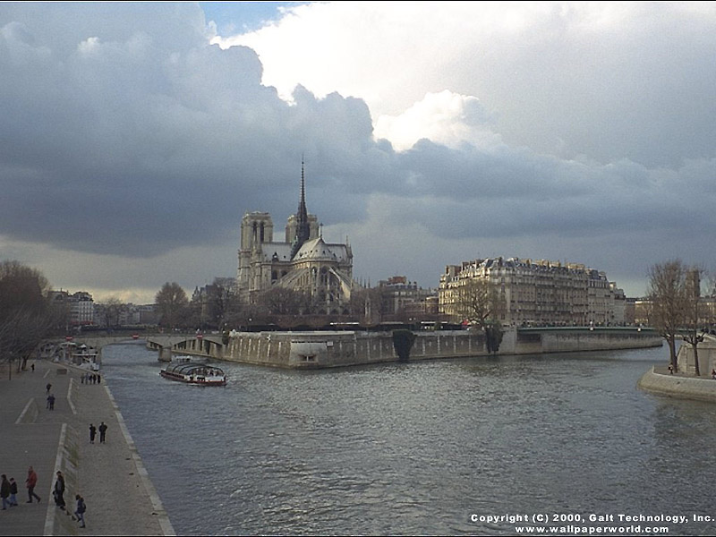 'Paris & Cathedral' 800x600 Free 3D Wallpaper