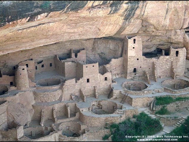 'The Cliff Palace' 640x480 Free 3D Wallpaper