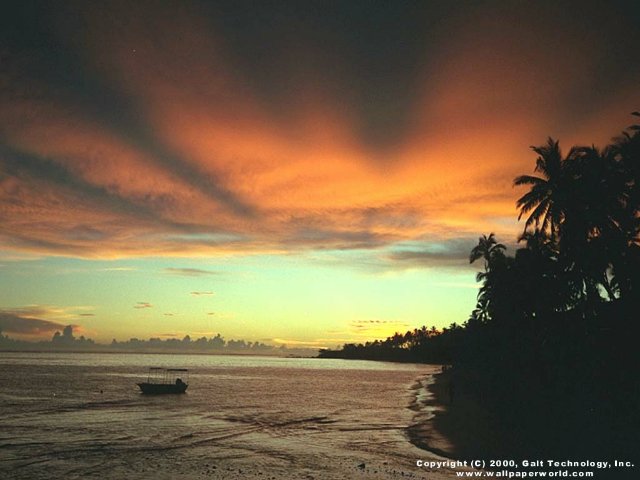 'Fiji Sunset' 640x480 Free 3D Wallpaper
