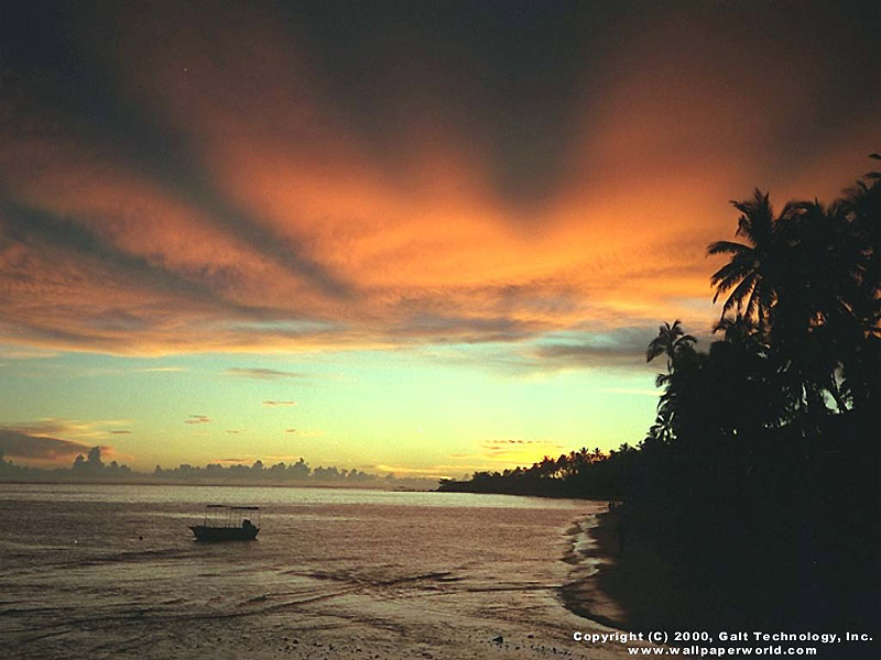 'Fiji Sunset' 800x600 Free 3D Wallpaper