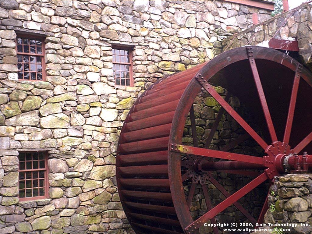 'Water Wheel' 1024x768 Free 3D Wallpaper